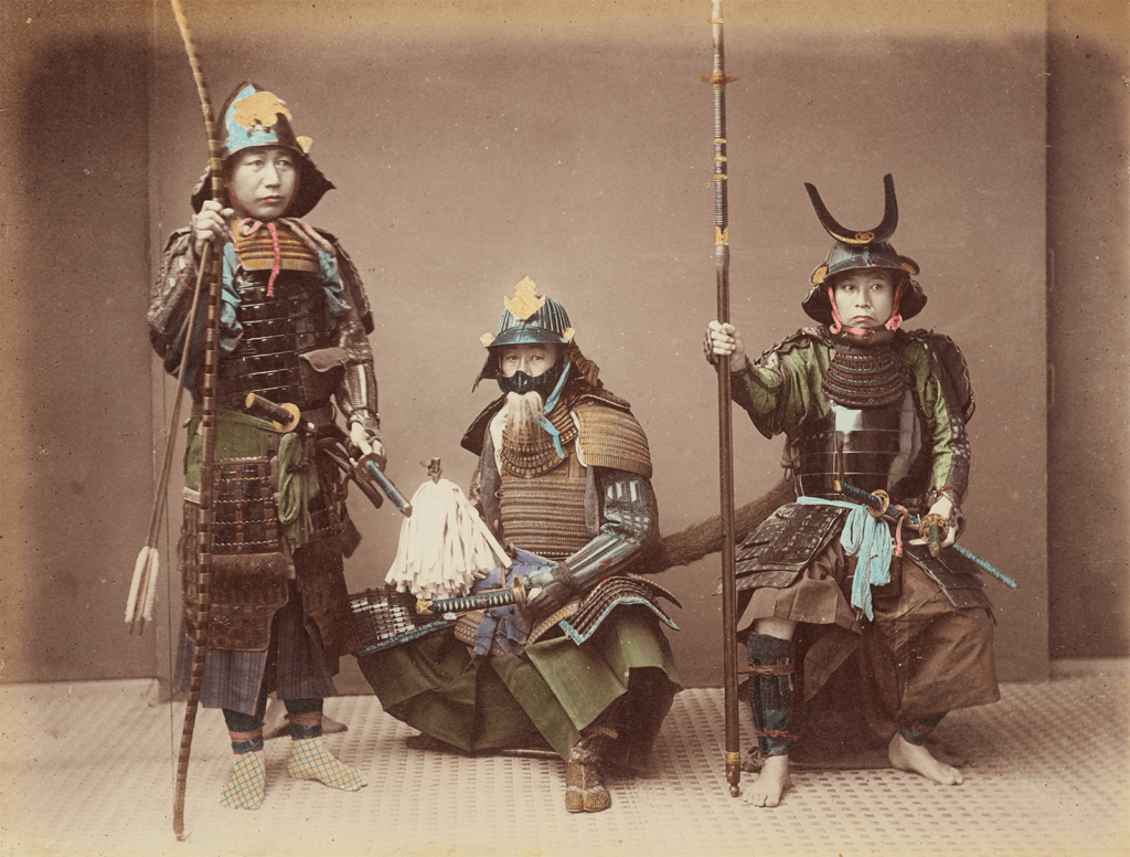  Samurai in Armour, hand-coloured albumen silver print by Kusakabe Kimbei. Bushido