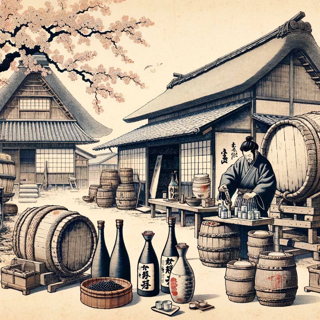 Sake brewing during the Sengoku Era.