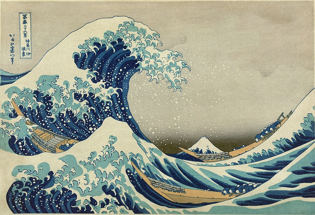 The Great Wave at Kanagawa. Designed by Hokusai.