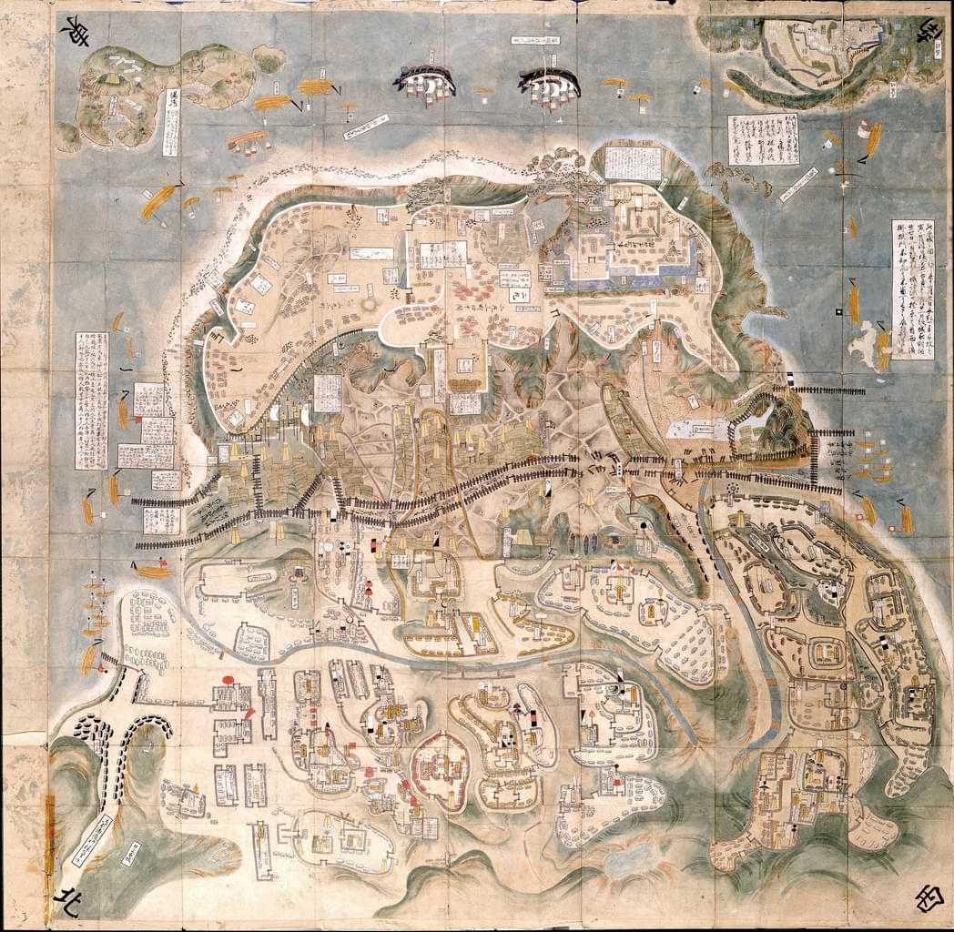 Shimabara battle map and Hara Castle