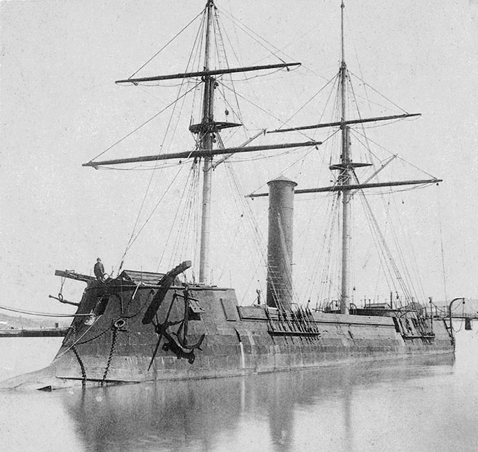 The Imperial Navy's French-built ironclad Kotetsu (the former CSS Stonewall) used during the Boshin War. 